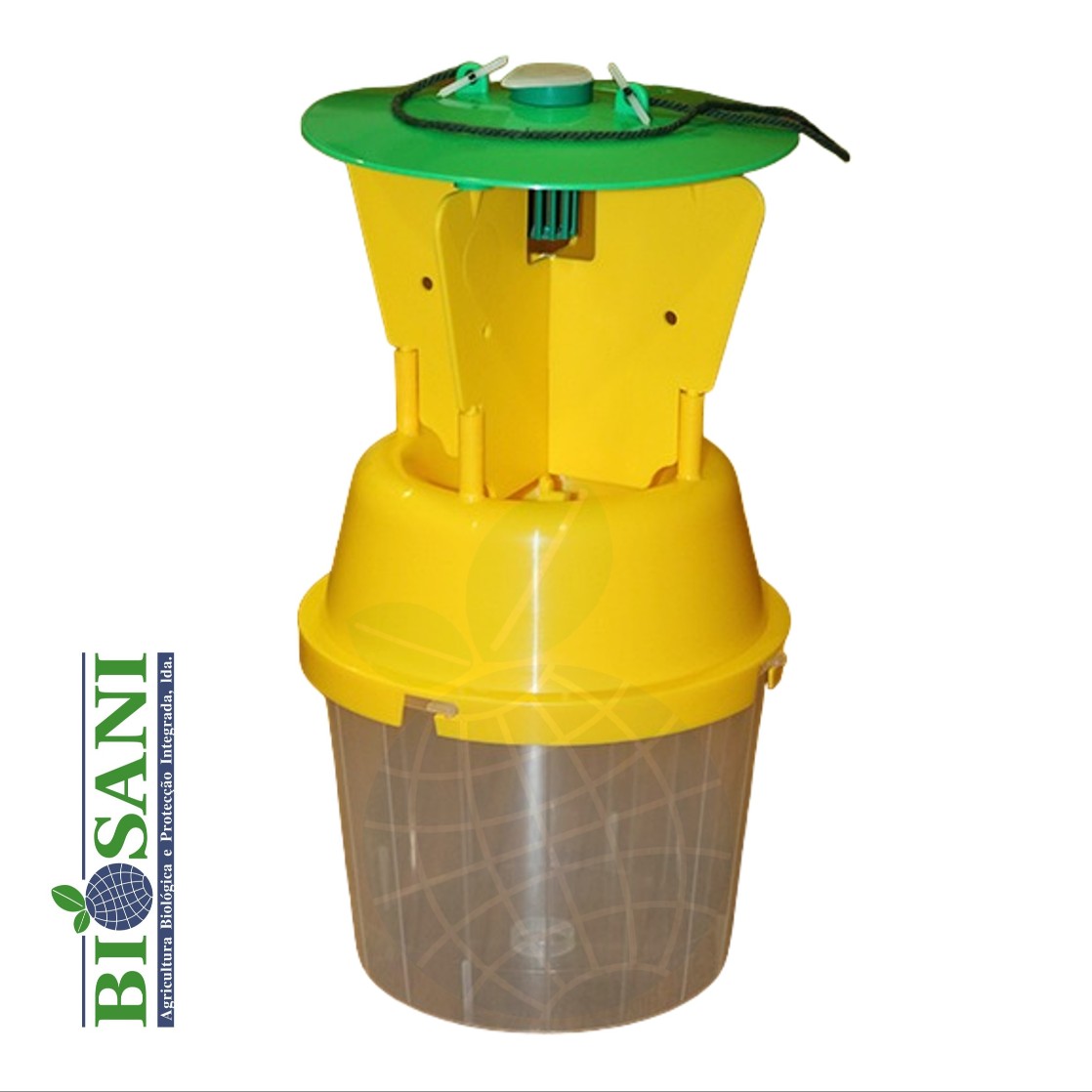 Armadilha tipo funil amarelo com barreira cruzada