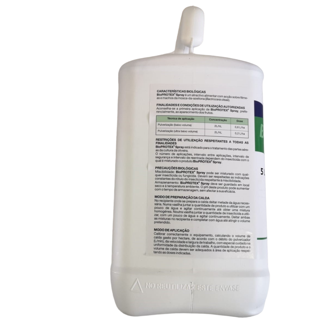 Embalagem de plástico branco com rótulo lateral BioProtex® spray (5 l) 