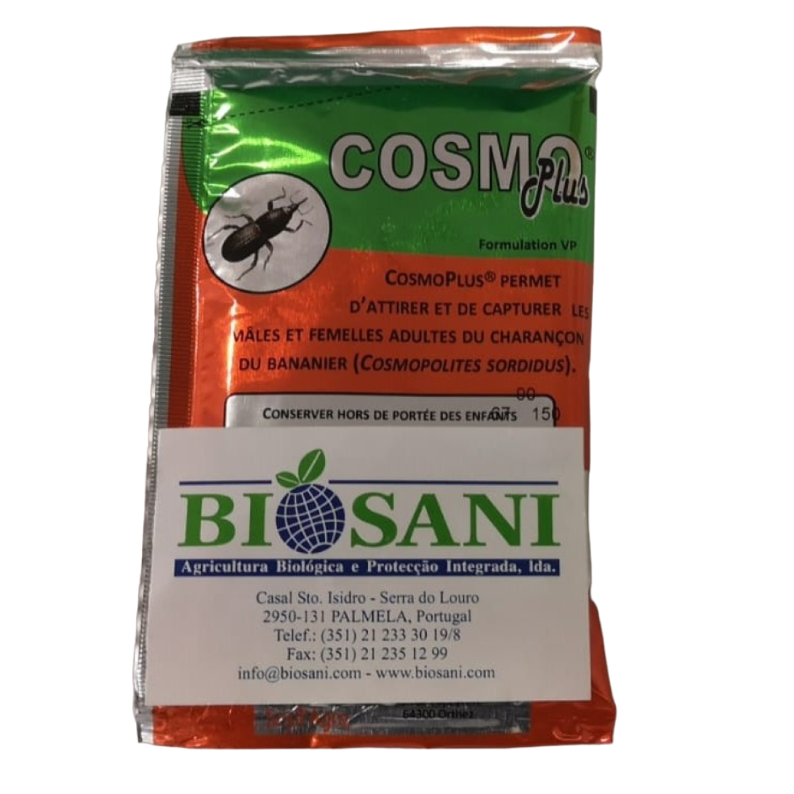 Imagem embalagem verde e laranja do atrativo COSMOplus® - Frente 