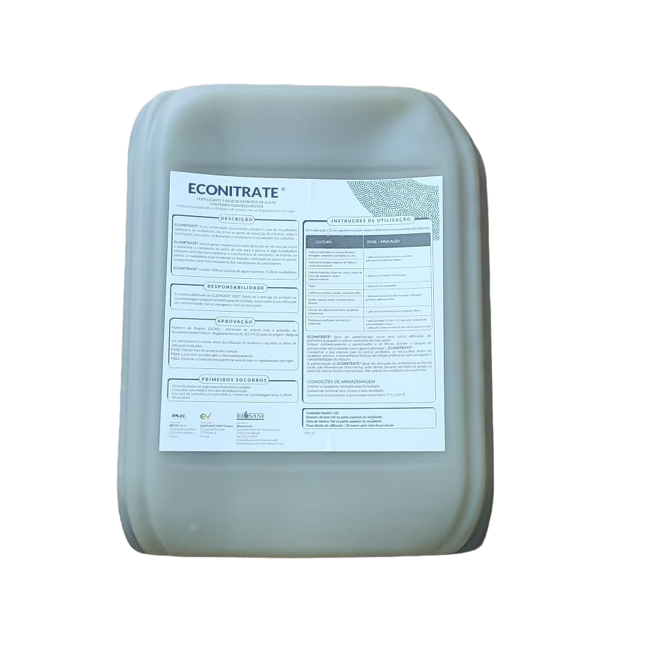 ECONITRATE® packaging (10 L) - Back label