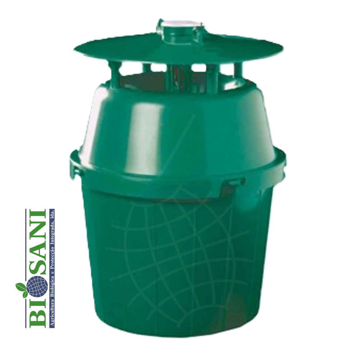 Armadilha tipo funil verde e opaco